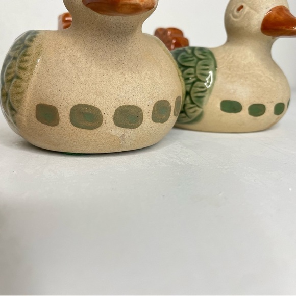 Farmhouse vintage rustic farm primitive cottage clay ceramic ducks birds SET 2 - Picture 9 of 14